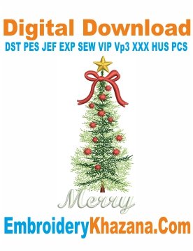 Christmas Tree Machine Embroidery Pattern