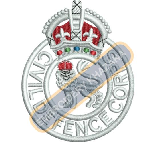 Civil Defence Corps Crest Embroidery Design
