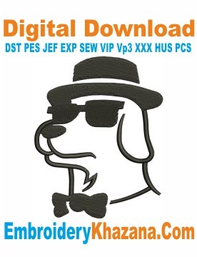 Classy Dog Embroidery Design