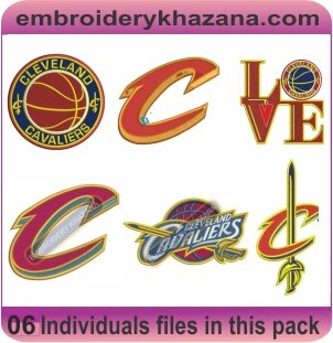 Cleveland Cavaliers Logo Embroidery Designs Bundle