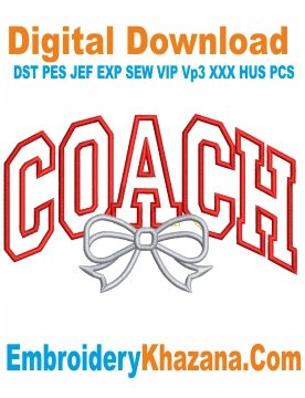Coach Applique Embroidery Design