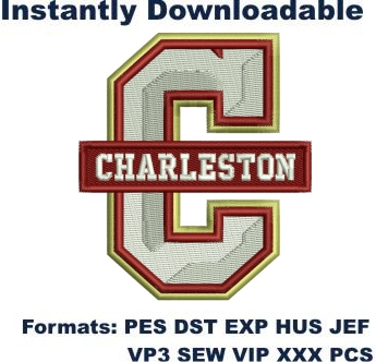 charleston cougars logo embroidery designs