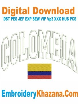 Colombia Applique Embroidery Design