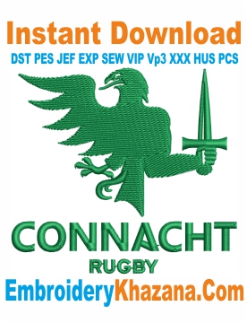 Connacht Rugby Logo Embroidery Design