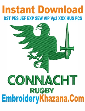 Connacht Rugby Embroidery Design