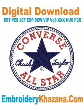 Converse All Star Embroidery Design