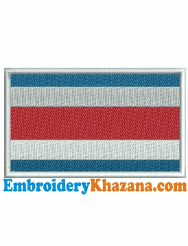 Costa Rica Flag Embroidery Design