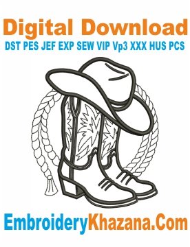 Cowboy Boots and Western Hat Embroidery Patterns
