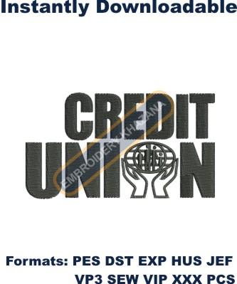Credit Union Embroidery Design