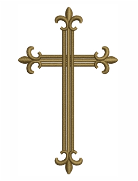 Religious Cross Logo Embroidery Design