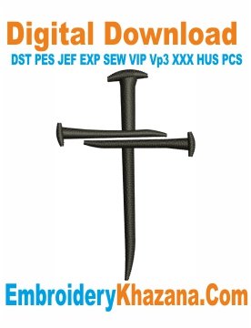 Cross Nails Small Embroidery Design