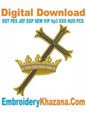 Cross and Crown Embroidery Machine Files