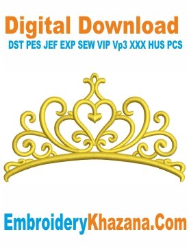 Crown Embroidery Design