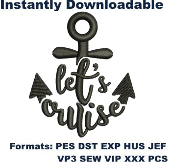 lets cruise embroidery design