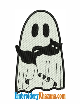 Cute Ghost Embroidery Design