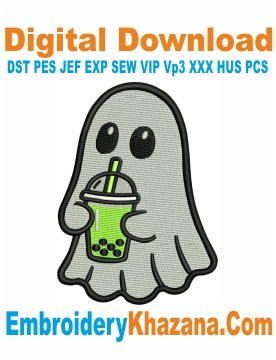 Cute Ghost Embroidery Designs