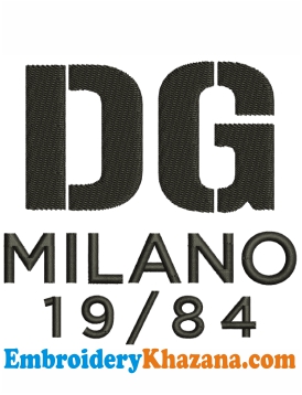 DG Milano Logo Embroidery Design