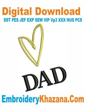 Dad Embroidery Design