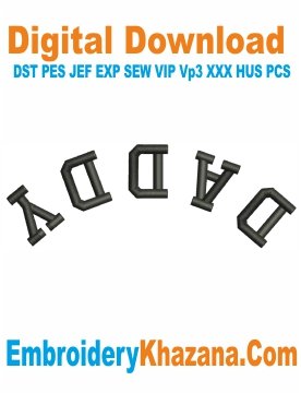 Daddy 3D Puff Embroidery Design