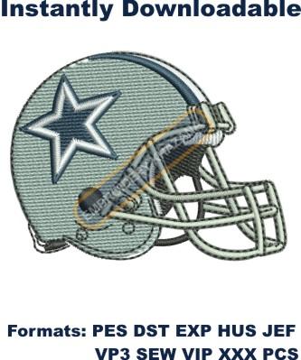 Dallas Cowboys Helmet Logo Embroidery Design