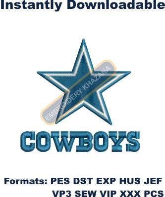 Dallas Cowboys Logo Embroidery Design