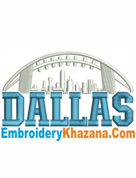 Dallas Football City Cap Embroidery Design