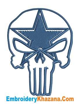 Dallas Cowboys Punisher Cap Embroidery Design