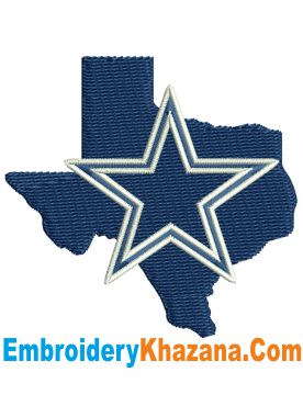 Dallas Cowboys Texas Cap Embroidery Design