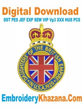 Daughters of the British Empire Logo Embroidery Design