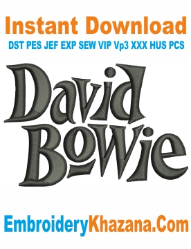 David Bowie Letters Embroidery Design