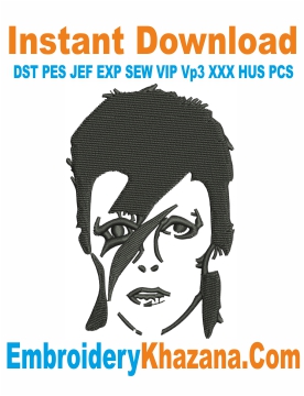 David Bowie Embroidery Design