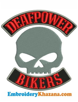 Deaf Power Bikers Embroidery Design