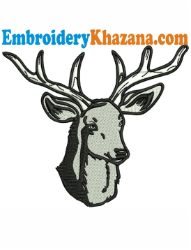 Deer Head Embroidery Design