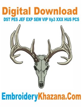 Deer Skull Embroidery Design