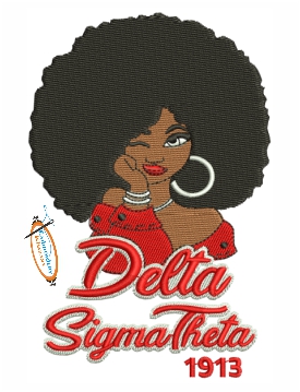 Delta Sigma Theta Girl Embroidery Design