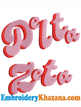 Delta Zeta Pink Embroidery Design