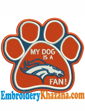 Denver Broncos Love Dog Embroidery Design