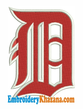 Detroit D Embroidery Design