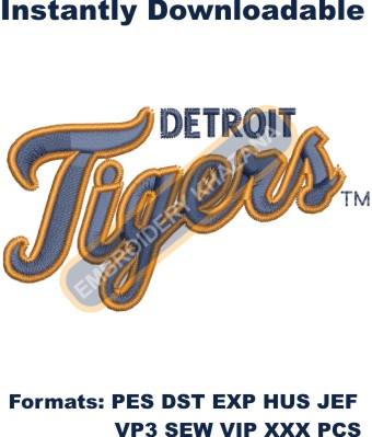 Detroit Tigers Logo Embroidery Design