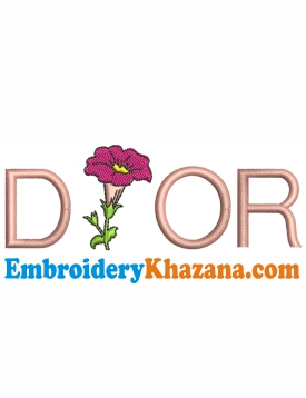 Dior Flower Logo Embroidery Design