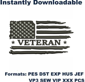 Veteran Flag Embroidery Designs 