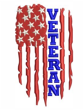 Distressed USA Flag Veteran Embroidery Design