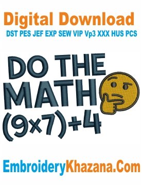 Do The Math Embroidery Design