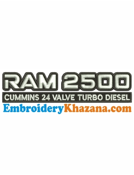 Dodge Ram 2500 Logo Embroidery Design