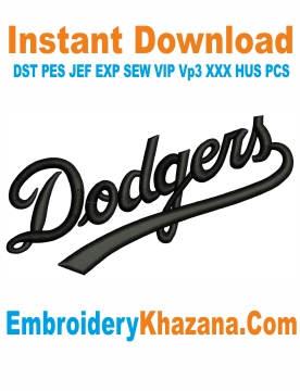 Dodgers 3D Puff Embroidery Design