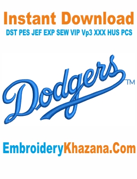 Dodgers Logo Embroidery Design
