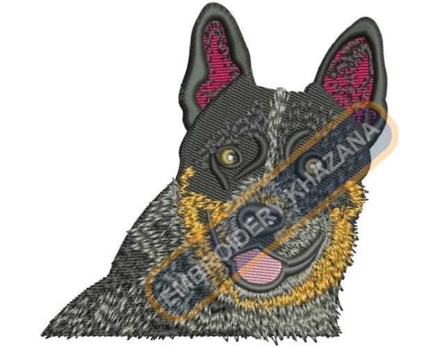 Dog Head Embroidery Design