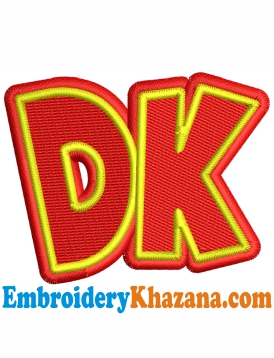 Donkey Kong DK Logo Embroidery Design