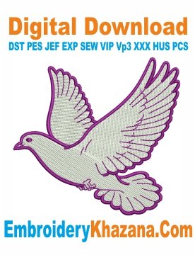 Dove Flying Embroidery Design