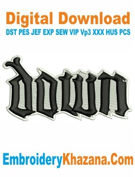 Down Band Logo Embroidery Design